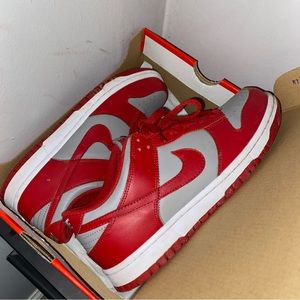 Red & gray dunks good condition